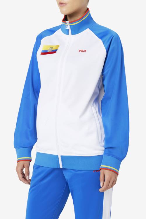 Chaquetas Fila Ecuador Pista Hombre Blancas Azules Rojas Amarillo | Fila726QE