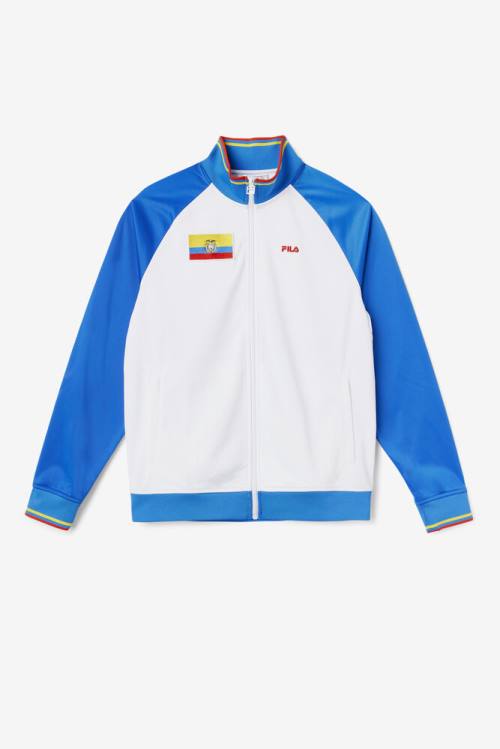 Chaquetas Fila Ecuador Pista Hombre Blancas Azules Rojas Amarillo | Fila726QE