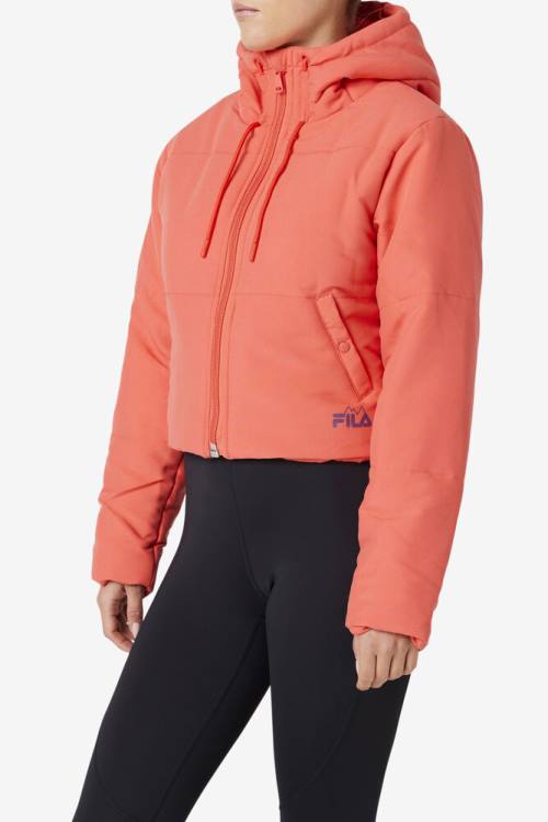 Chaquetas Fila Eden Puffer Mujer Rojas | Fila329ER