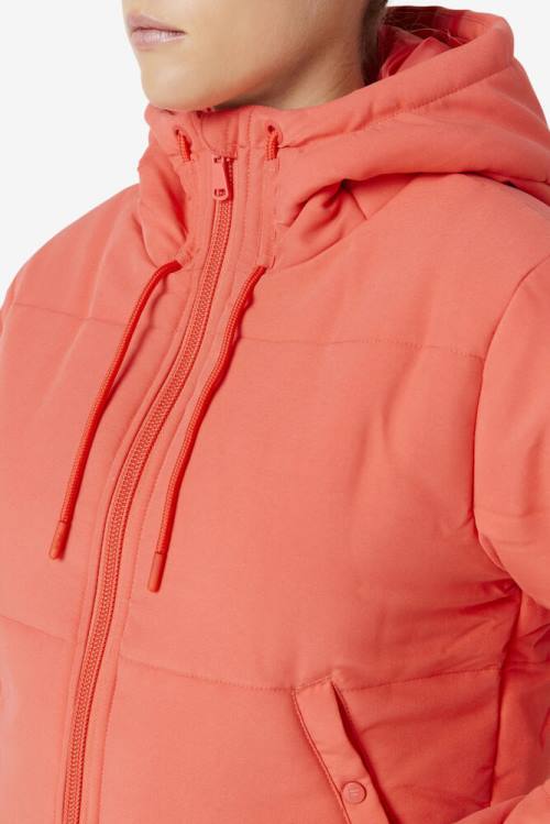 Chaquetas Fila Eden Puffer Mujer Rojas | Fila329ER