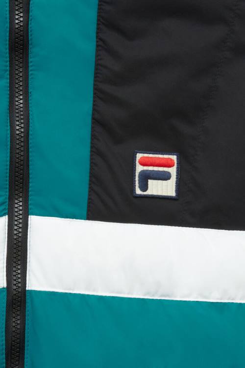 Chaquetas Fila Fausto Ski Hombre Negras Azules Blancas | Fila219RW