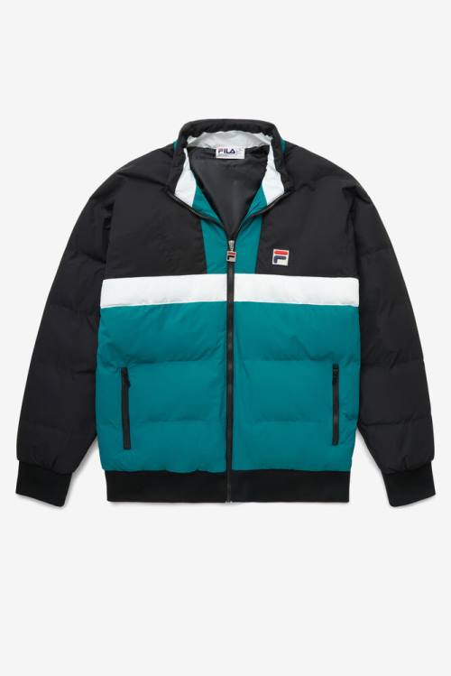 Chaquetas Fila Fausto Ski Hombre Negras Azules Blancas | Fila219RW