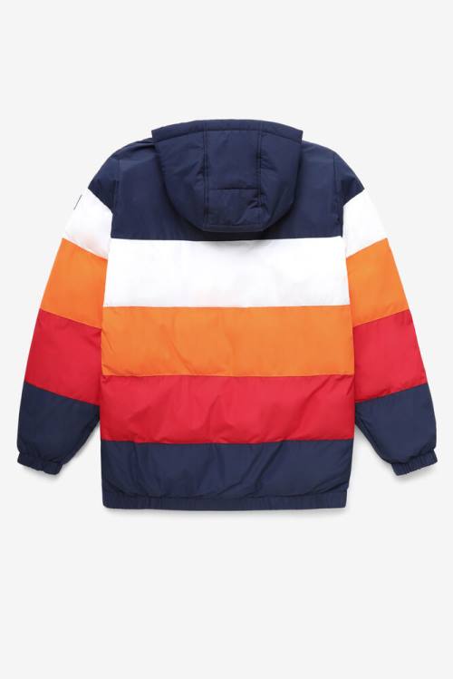 Chaquetas Fila Giovanni Puffa Hombre Azul Marino Blancas Naranjas Rojas | Fila950QL