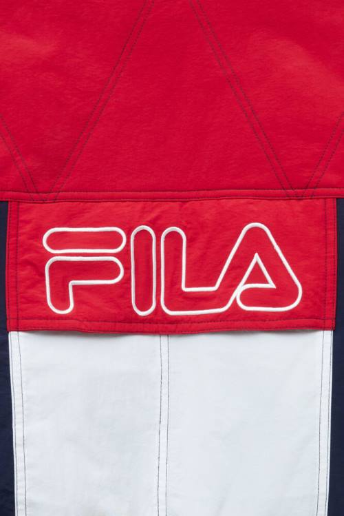 Chaquetas Fila Golia Parka Hombre Azul Marino Rojas Blancas | Fila401TL