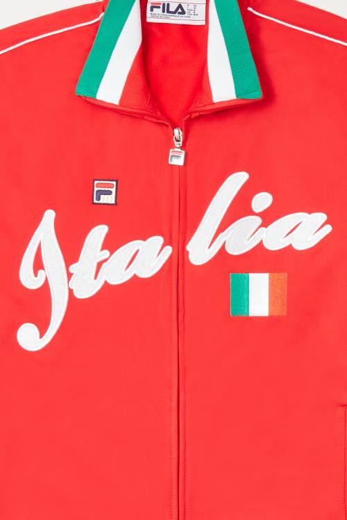 Chaquetas Fila Italia Pista Hombre Rojas Blancas | Fila857ME