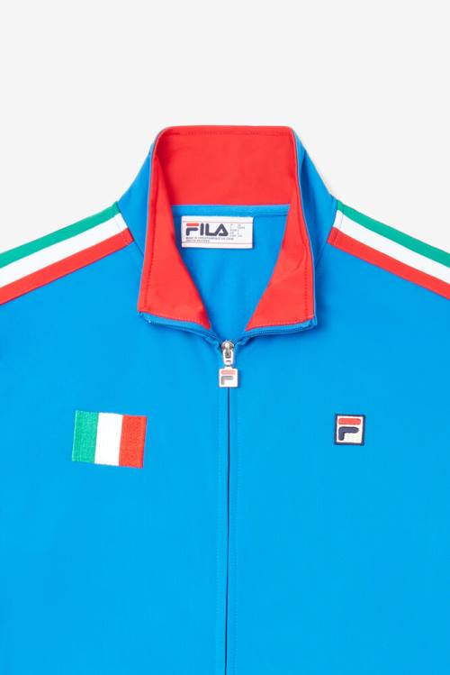 Chaquetas Fila Italy Pista Hombre Azules Rojas | Fila465CY