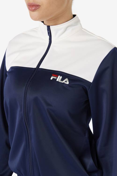 Chaquetas Fila Mckenna Pista Mujer Azul Marino | Fila590UK