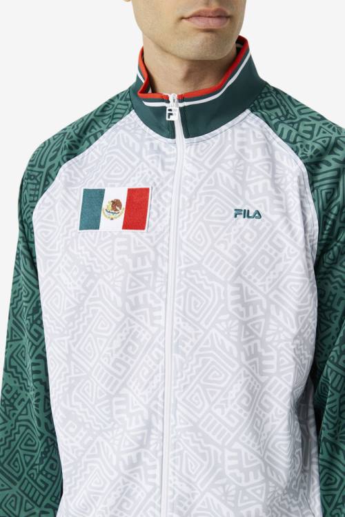 Chaquetas Fila Mexico Pista Hombre Blancas Rojas | Fila905XC