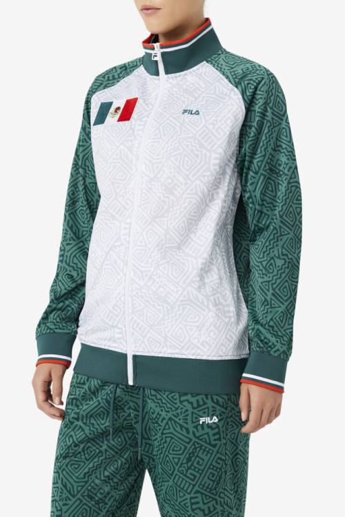 Chaquetas Fila Mexico Pista Hombre Blancas Rojas | Fila905XC