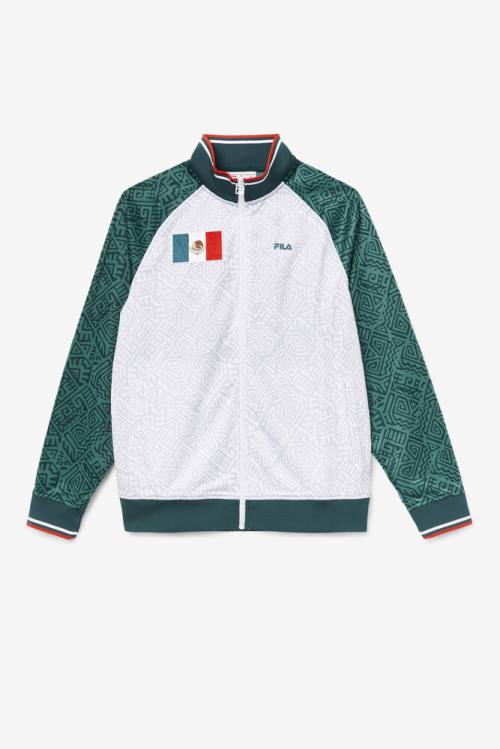 Chaquetas Fila Mexico Pista Hombre Blancas Rojas | Fila905XC