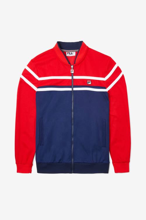 Chaquetas Fila Naso Hombre Azul Marino Rojas Blancas | Fila057WF