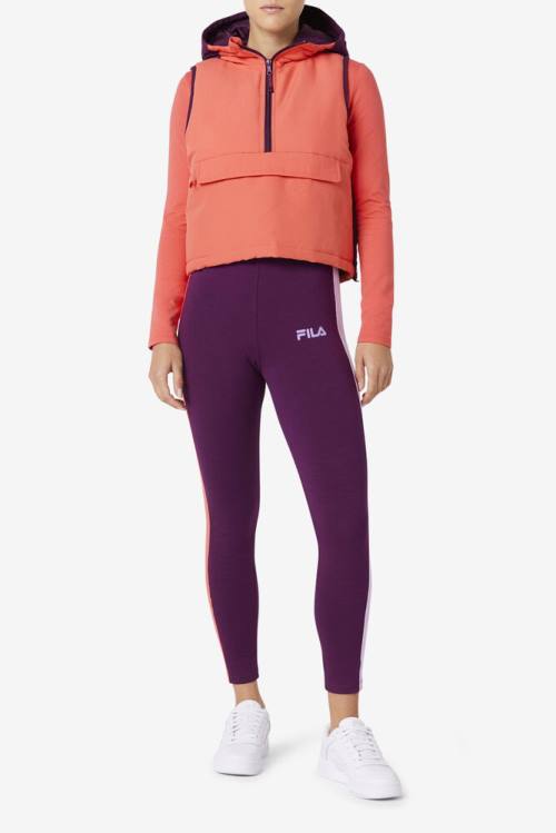 Chaquetas Fila Nevaeh Half Zip Vest Mujer Rojas | Fila841QL