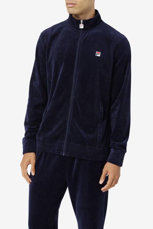 Chaquetas Fila O-fit Velour Hombre Azul Marino | Fila573WF