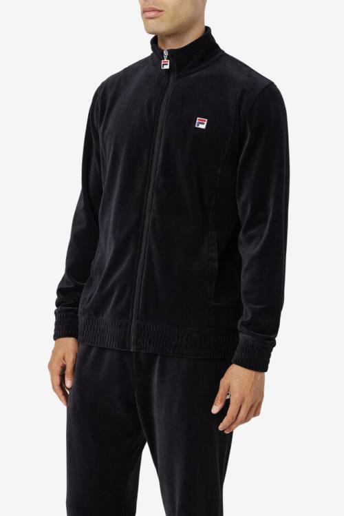 Chaquetas Fila O-fit Velour Hombre Negras | Fila752HL