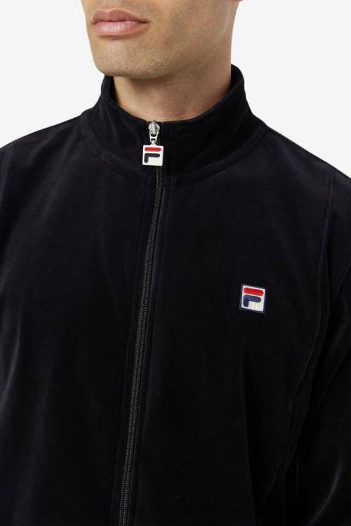 Chaquetas Fila O-fit Velour Hombre Negras | Fila752HL