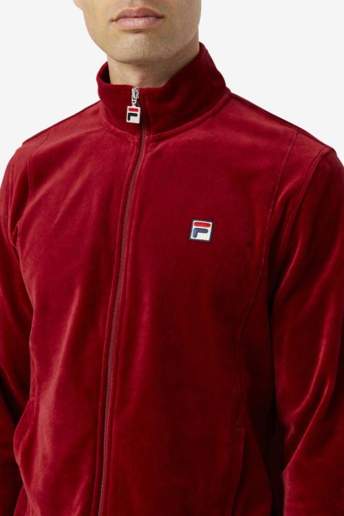 Chaquetas Fila O-fit Velour Hombre Rojas | Fila076TJ