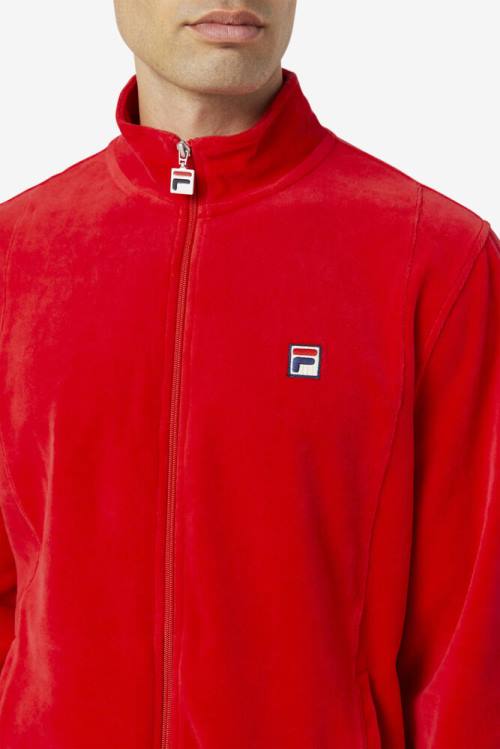 Chaquetas Fila O-fit Velour Hombre Rojas | Fila680UF