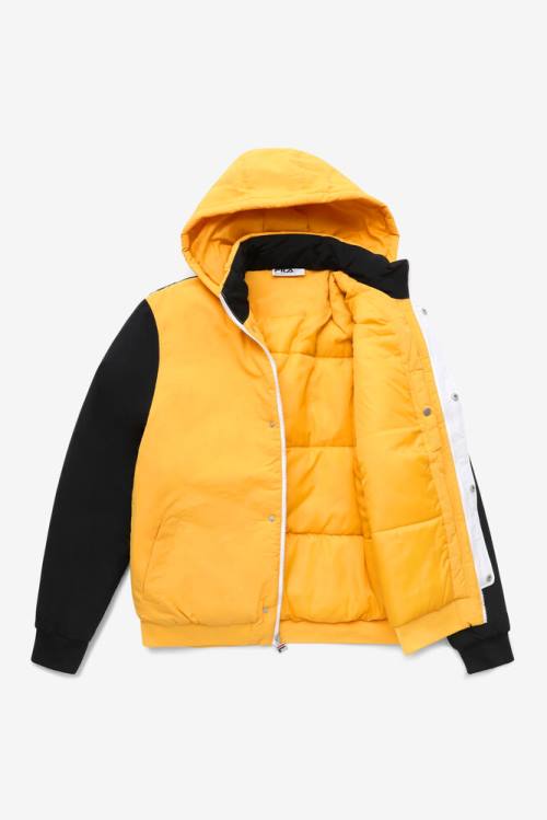 Chaquetas Fila P1 Tech Hombre Amarillo Negras Blancas | Fila450CB