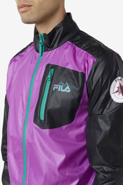 Chaquetas Fila Pinnacle Hombre Moradas Negras Verde | Fila084SZ