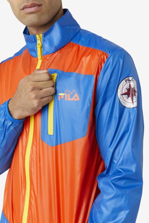 Chaquetas Fila Pinnacle Hombre Naranjas Azules Limón | Fila703IB