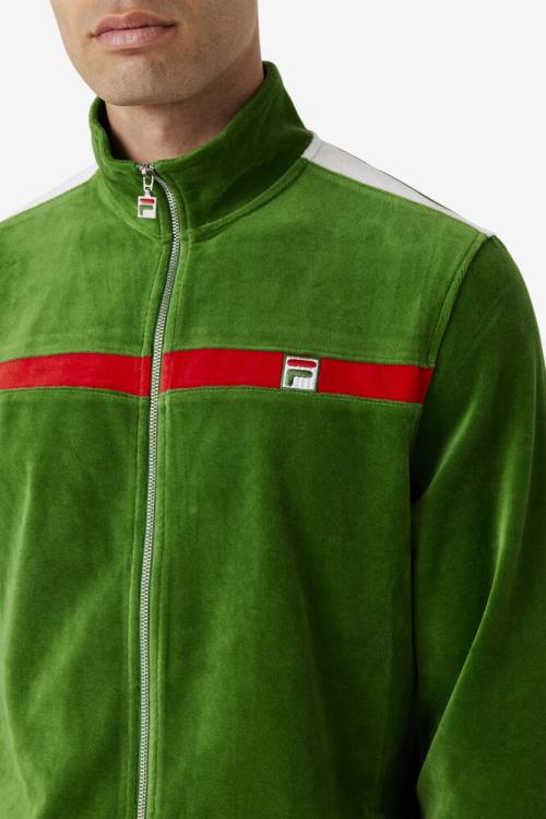 Chaquetas Fila Ravid Velour Hombre Blancas Rojas | Fila947IB