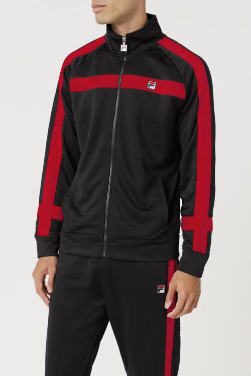 Chaquetas Fila Renzo Hombre Negras Rojas | Fila401HU