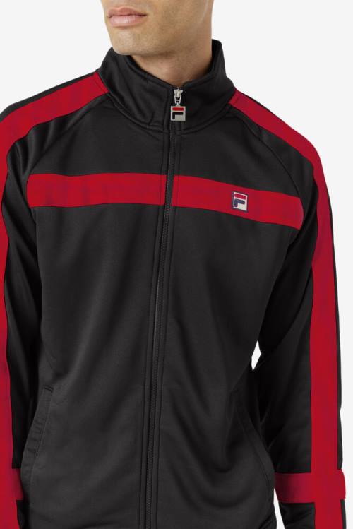 Chaquetas Fila Renzo Hombre Negras Rojas | Fila401HU