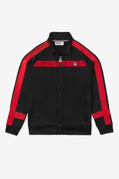 Chaquetas Fila Renzo Hombre Negras Rojas | Fila401HU