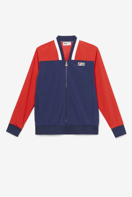 Chaquetas Fila X The Museum Pista Hombre Azul Marino Rojas Blancas | Fila217AQ