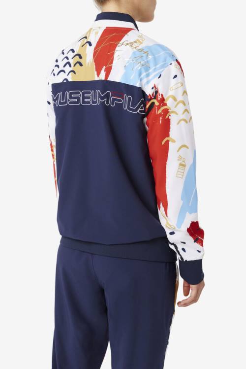 Chaquetas Fila X The Museum Printed Pista Mujer Azul Marino Blancas Rojas | Fila271JZ