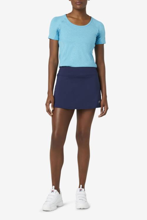 Falda Fila Pickleball Flounce Skort Mujer Azul Marino | Fila068WC