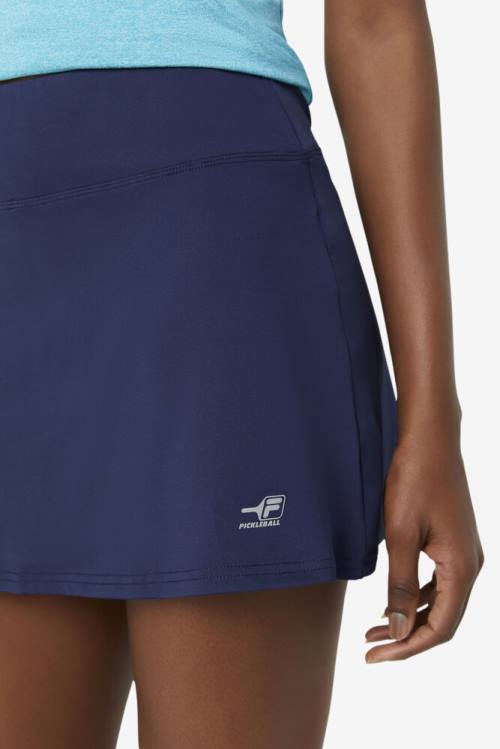 Falda Fila Pickleball Flounce Skort Mujer Azul Marino | Fila068WC