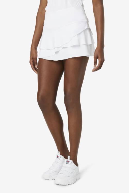 Falda Fila Pickleball Tiered Printed Skort Mujer Blancas | Fila485HT