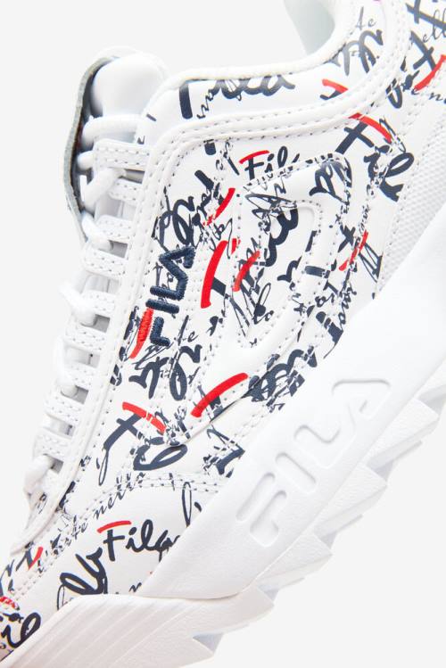 Graffiti Zapatillas Fila Disruptor 2 Mujer Blancas Azul Marino Rojas | Fila346XJ