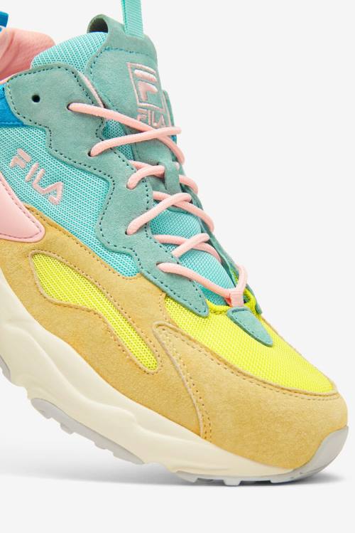 Lab Premium Zapatillas Fila Ray Tracer Mujer Amarillo Turquesa Claro Azules | Fila152FC