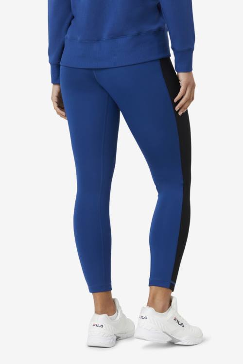 Leggins Fila Forza Texture High Cintura Mujer Azul Marino Negras | Fila028KT