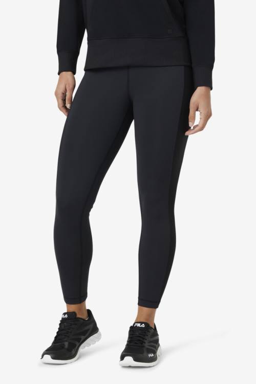 Leggins Fila Forza Texture High Cintura Mujer Negras | Fila501NJ