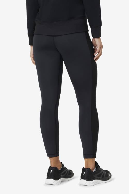 Leggins Fila Forza Texture High Cintura Mujer Negras | Fila501NJ