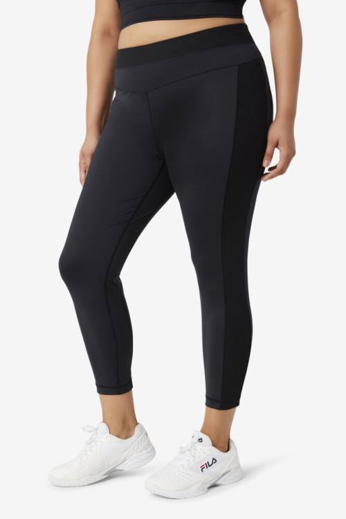 Leggins Fila Forza Texture High Cintura Mujer Negras | Fila681WN