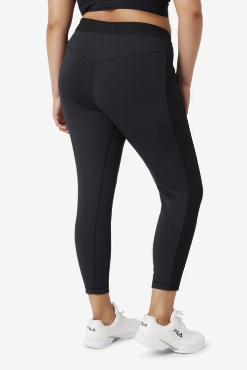 Leggins Fila Forza Texture High Cintura Mujer Negras | Fila681WN