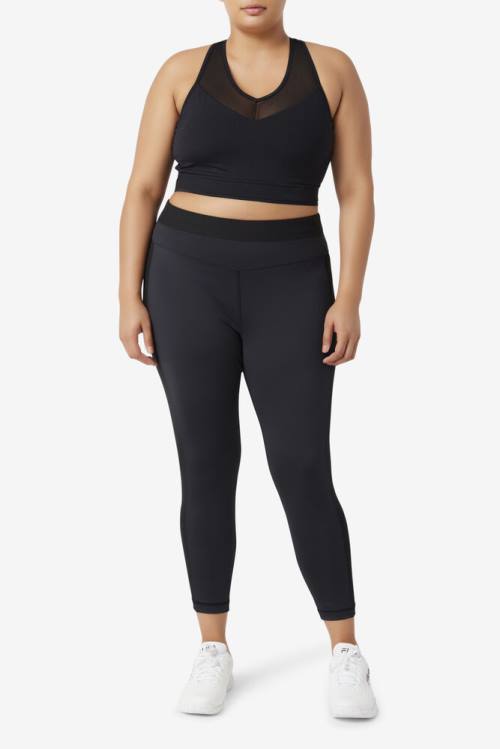 Leggins Fila Forza Texture High Cintura Mujer Negras | Fila681WN