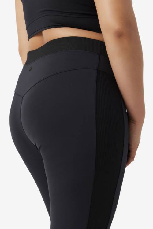 Leggins Fila Forza Texture High Cintura Mujer Negras | Fila681WN