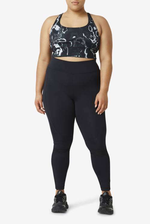 Leggins Fila Forza Textured Long Mujer Negras | Fila325DV