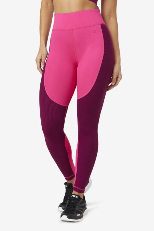 Leggins Fila Forza Textured Long Mujer Rosas Claro Moradas | Fila109AT