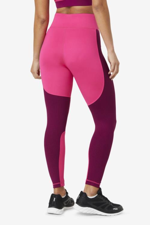 Leggins Fila Forza Textured Long Mujer Rosas Claro Moradas | Fila109AT