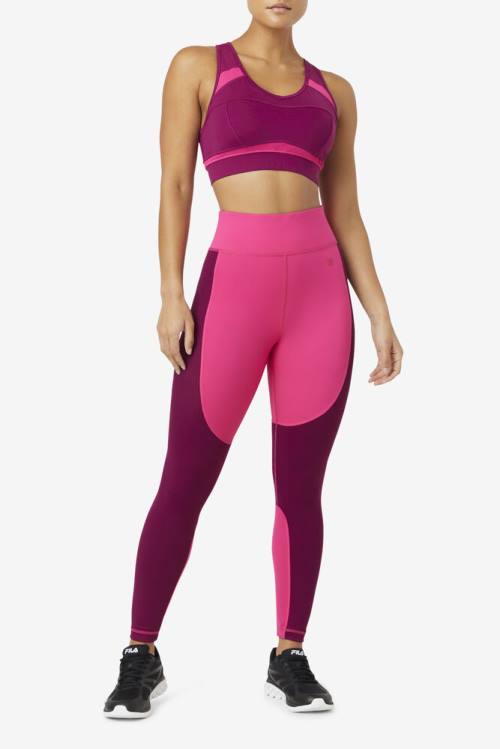 Leggins Fila Forza Textured Long Mujer Rosas Claro Moradas | Fila109AT