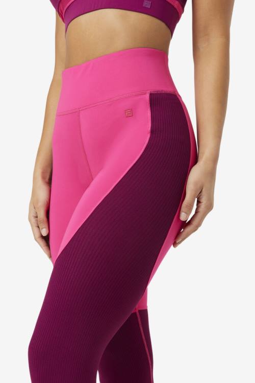 Leggins Fila Forza Textured Long Mujer Rosas Claro Moradas | Fila109AT