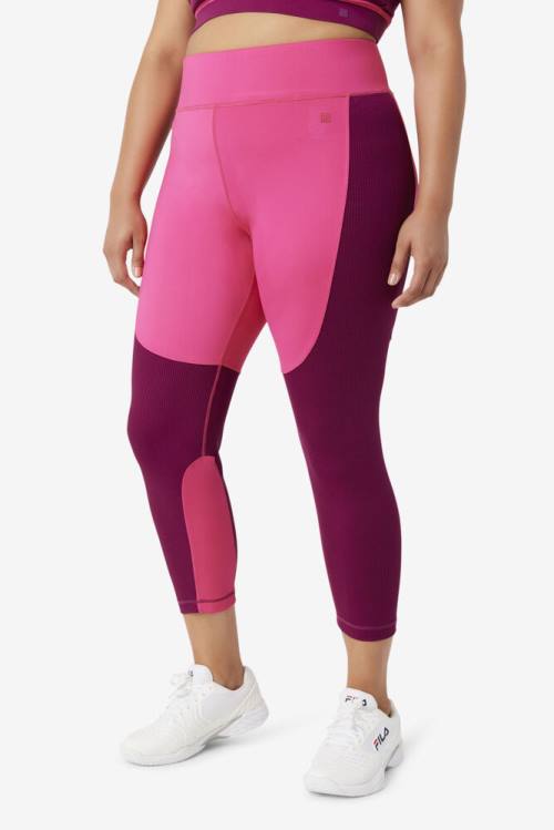 Leggins Fila Forza Textured Long Mujer Rosas Claro Moradas | Fila634YV