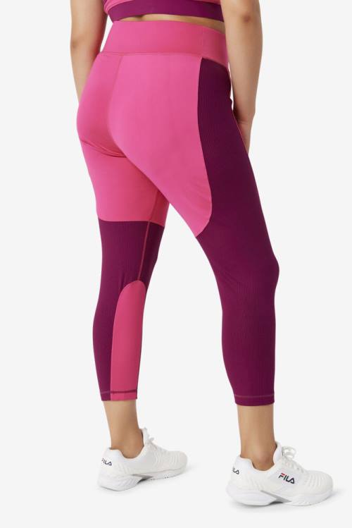 Leggins Fila Forza Textured Long Mujer Rosas Claro Moradas | Fila634YV