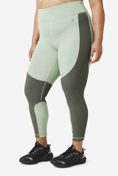 Leggins Fila Forza Textured Long Mujer Verde Marrones | Fila987HI